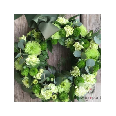 Zöld kegyeleti koszorú 40cm